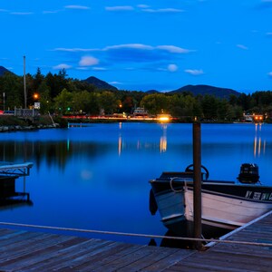 Saranac Lake NY Photography: Adirondack Mountain Sunset (Digital Image)