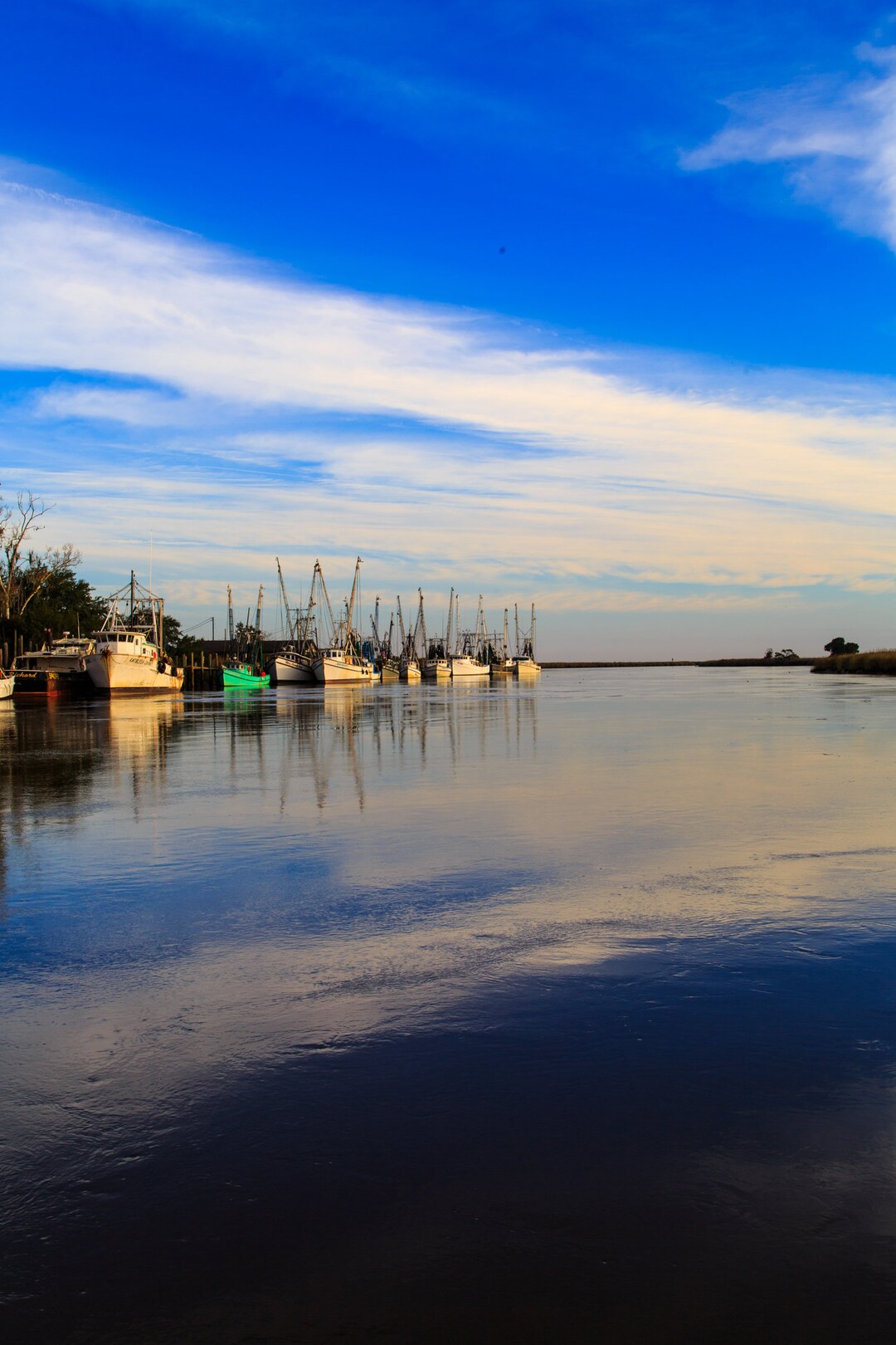 Fishing Boats Docked Altamaha River, Darien GA Printable Art. Fisherman