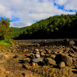 Adirondack Landscape Photography: Saranac Lake River Rocks (Digital Image)