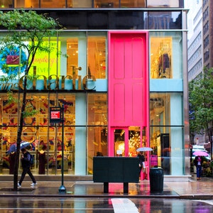 NYC Rainy Street Scene Photography: Manhattan Storefront Art (Digital Image)