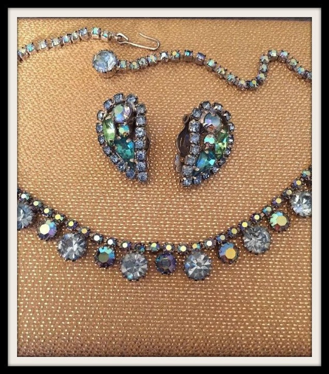 Weiss Jewelry Set, Peacock Color Jewelry Set - Etsy