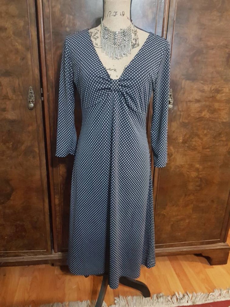 michael kors blue and white dress