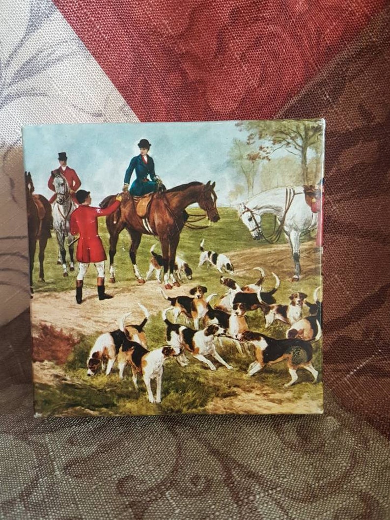 English Hunting scenery box for collection English hunting scene,Vintage hunting box beebscloset
