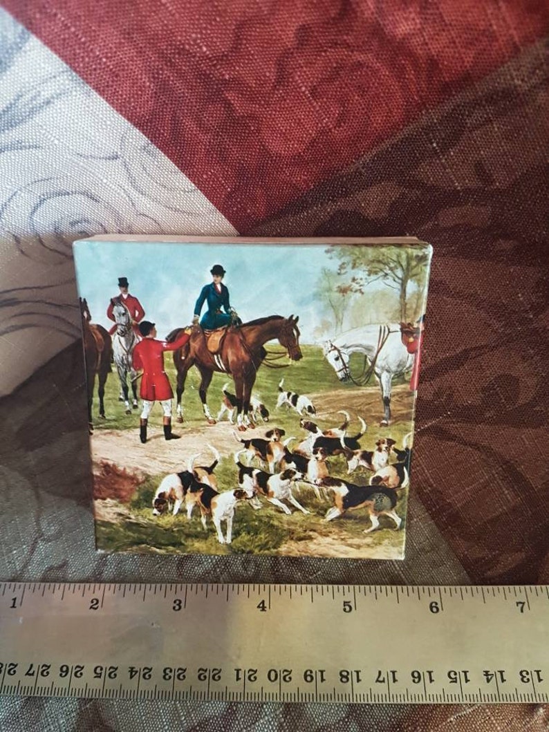 English Hunting scenery box for collection English hunting scene,Vintage hunting box beebscloset