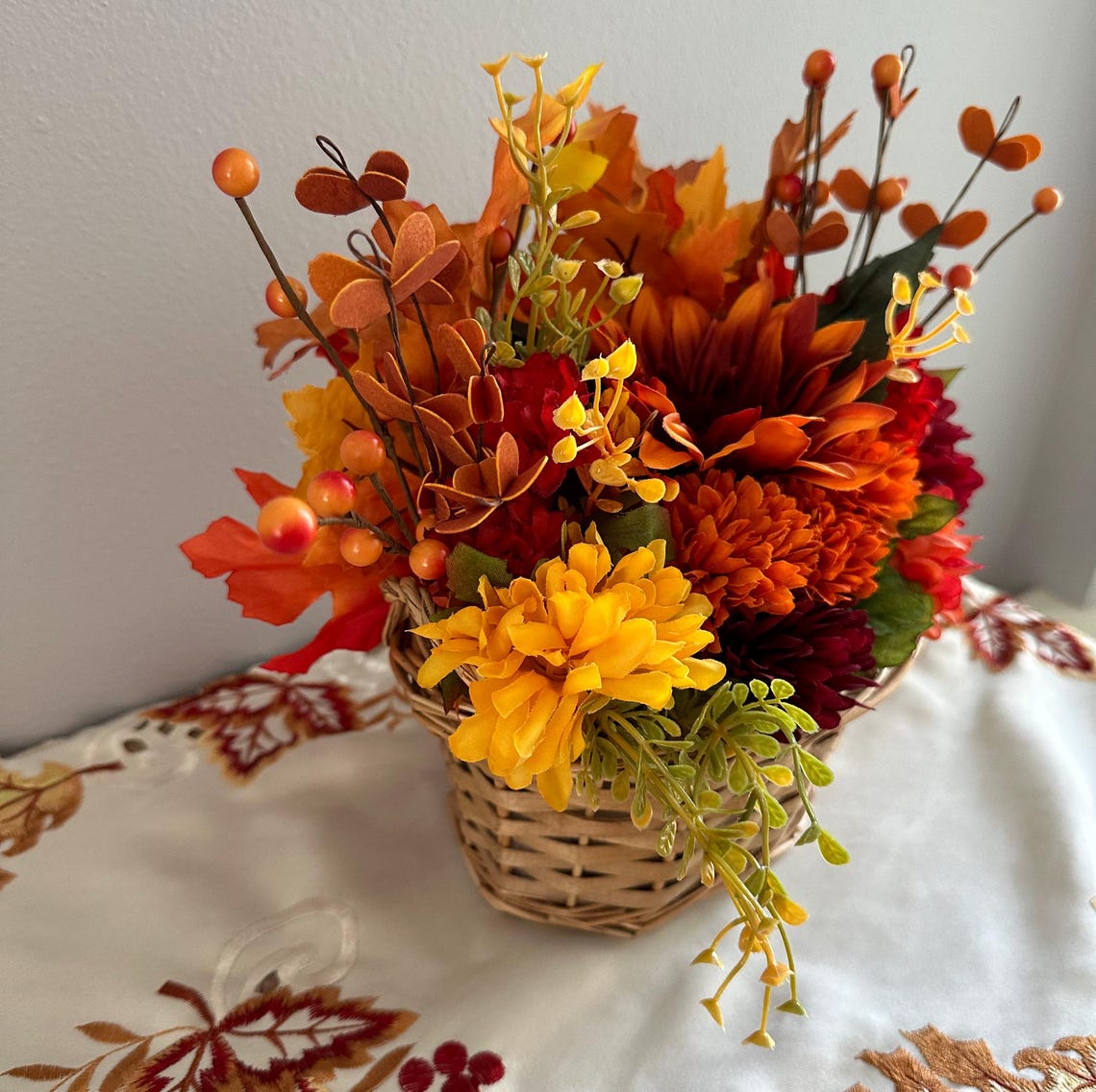 Fall Floral Basket Arrangement - Etsy