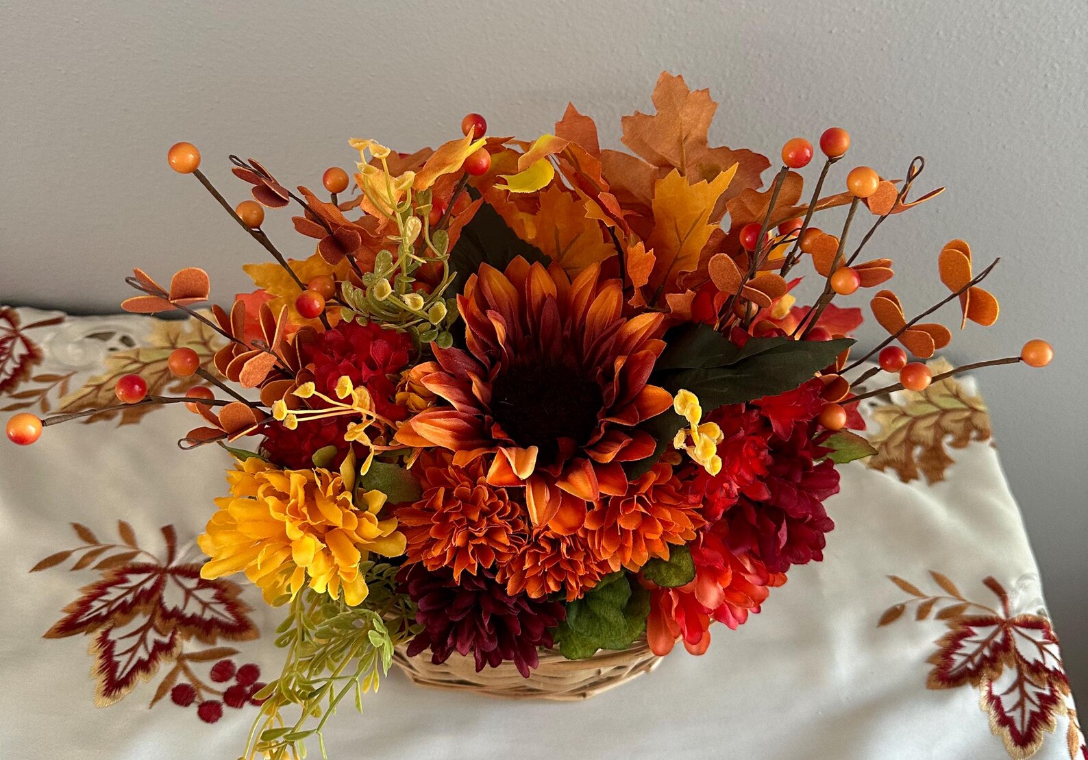 Fall Floral Basket Arrangement - Etsy
