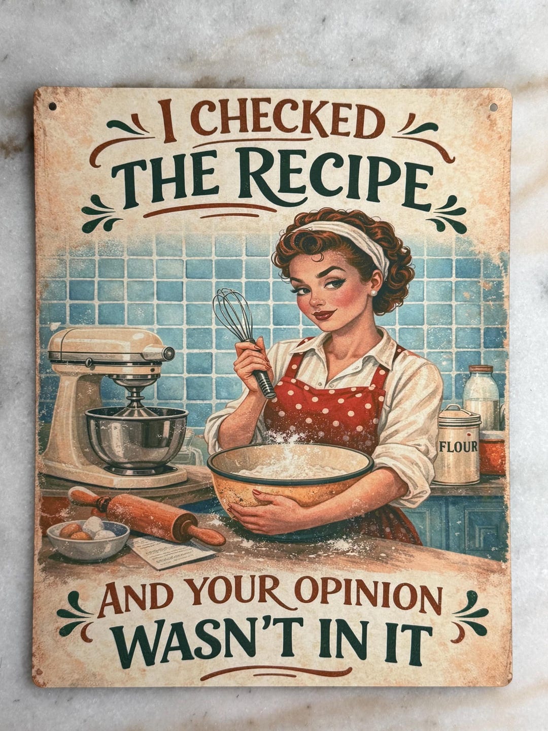 Retro Kitchen Sign | Funny Cooking Humor Metal Decor (8