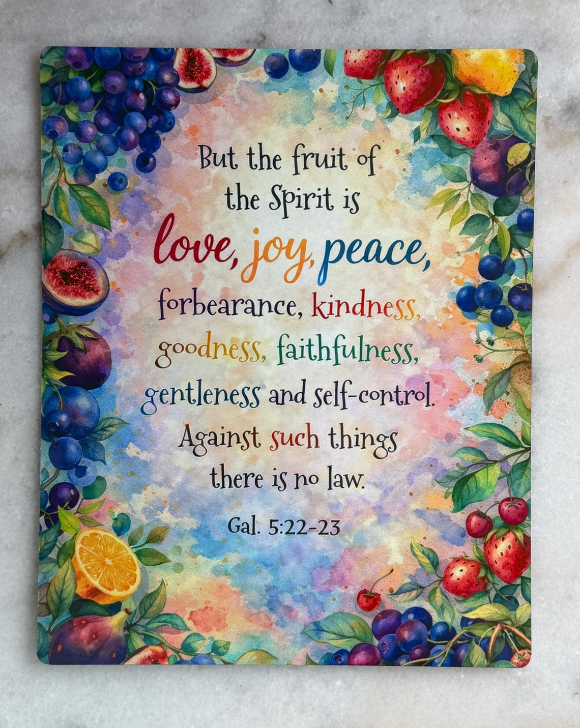 Fruit of the Spirit Wall Art – Galatians 5:22-23 Bible Verse Metal Sign ...