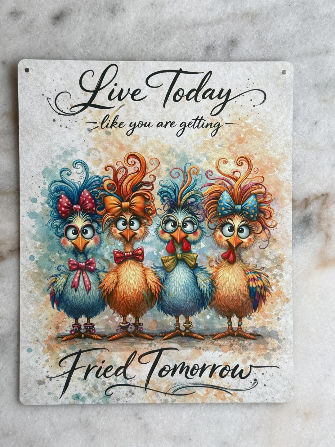 Funny Chicken Kitchen Sign | Live Today Fried Tomorrow Farmhouse Decor ...