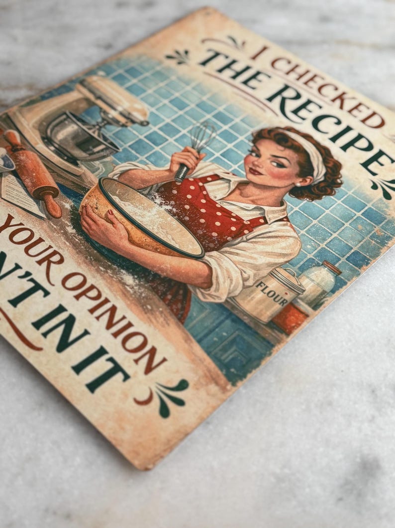 Retro Kitchen Sign | Funny Cooking Humor Metal Decor (8