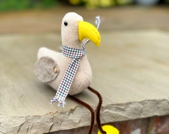 Fleece Seagull Sewing Pattern, Easy Hand Sewn Plush Toy (PDF Pattern)