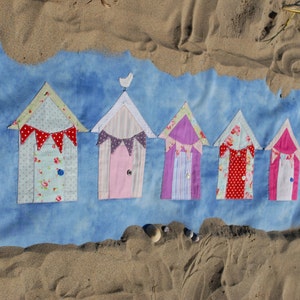 Sewing Pattern to Make an Applique Beach Hut Picture / Coastal Draught Excluder / This is a PDF Digital Pattern To be downloaded image 4