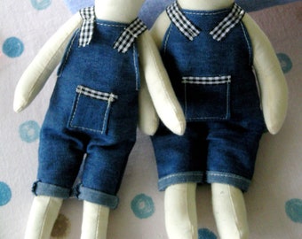 Pattern for Dungarees (Only) for Flip and Flossy Bunny (PDF) Digital Sewing Pattern