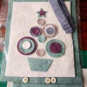 PDF Wool Penny Hand Sewing Pattern for Christmas Tree Hanging Decoration and Coaster Make Using Wool and Felt image 5