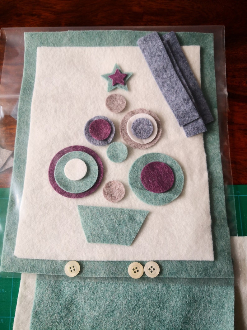 PDF Wool Penny Hand Sewing Pattern for Christmas Tree Hanging Decoration and Coaster Make Using Wool and Felt image 5