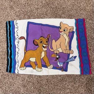 Vintage Disney “The Lion King” Standard Pillowcase Simba Nala Timon Pumbaa Zazu
