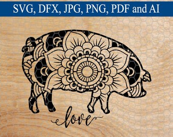Download Pig mandala | Etsy