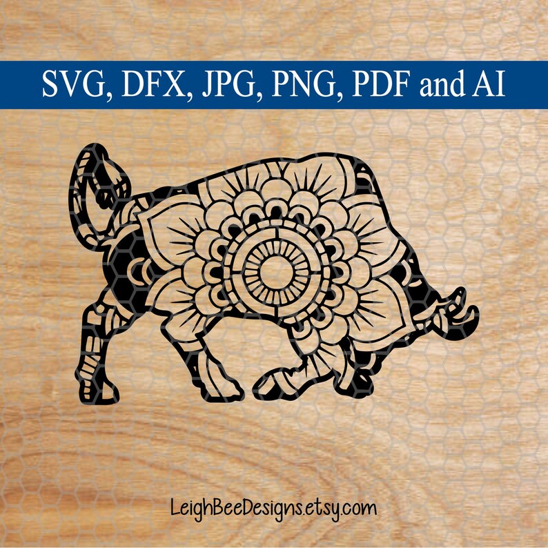 Download Clip Art Art Collectibles Cutting File Farm Mandala Cut File Bull Svg Commercial Use Svg Mandala Bull Mandala Svg File For Silhouette Mandala Svg Animal Svg