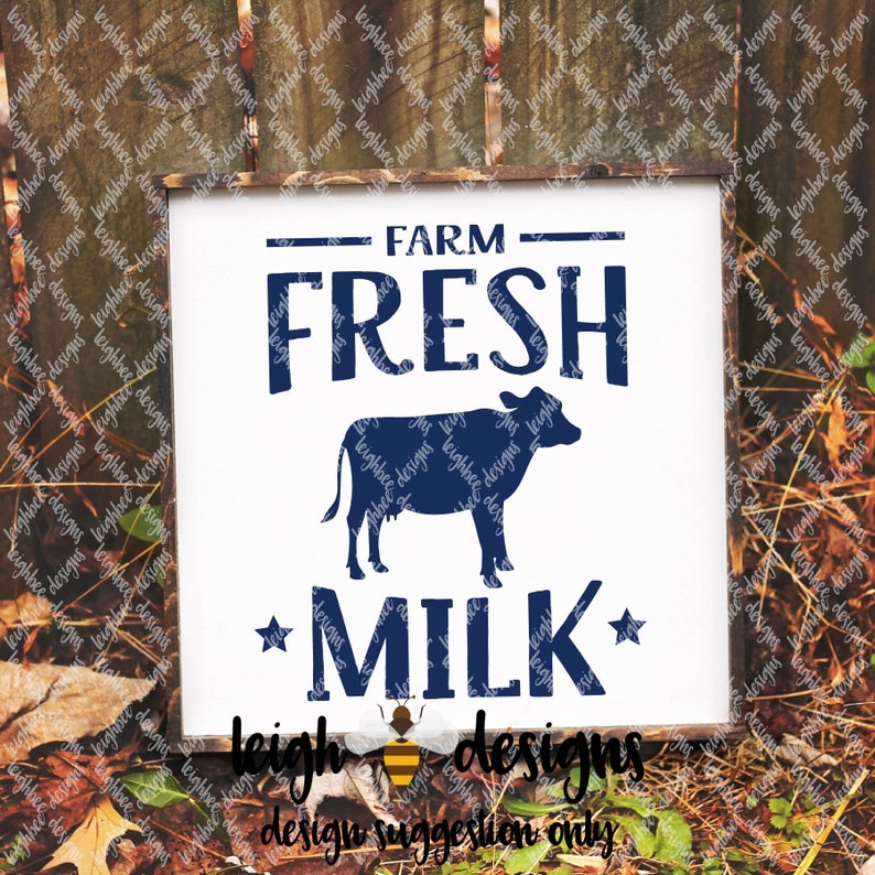 Farm Fresh Milk Cow SVG Cut File