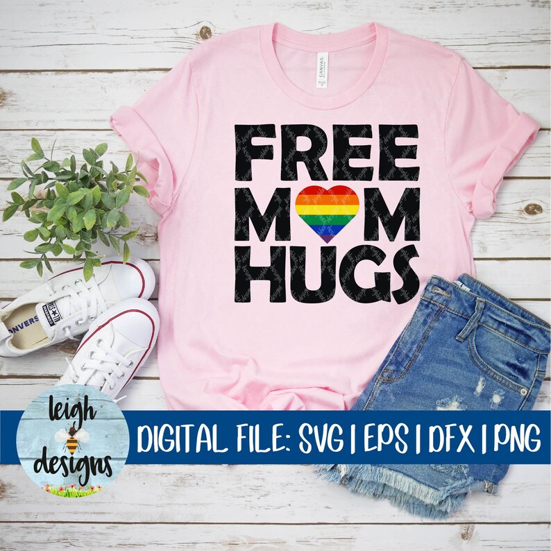 Download Mom SVG Free Mom Hug Pride DFX EPS Cut File | Etsy
