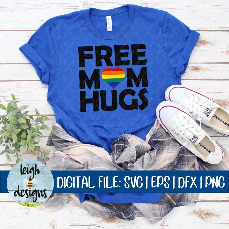 Download Mom SVG Free Mom Hug Pride DFX EPS Cut File | Etsy
