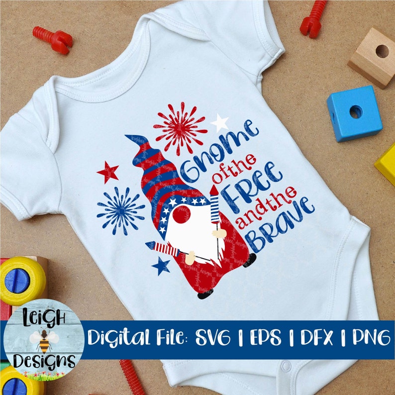 Download 4th of July Gnome of the Free and the Brave SVG Cut File ...