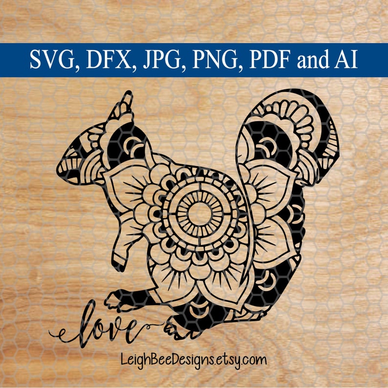 Download Clip Art Art Collectibles File For Silhouette Mandala Svg Squirrel Svg Squirrel Mandala Mandala Animal Svg Cutting File Squirrel Svg Commercial Use Svg