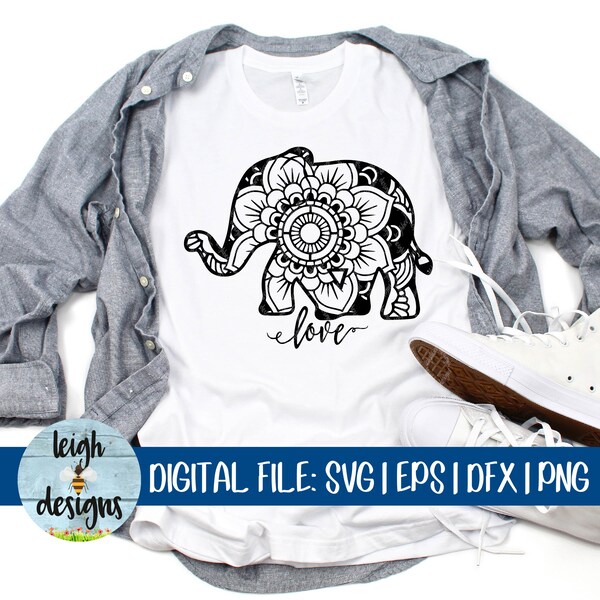 Elephant SVG, Elephant Mandala svg, Mandala, Svg Mandala, Mandala svg, Animal SVG, Commercial Use SVG, Cut File