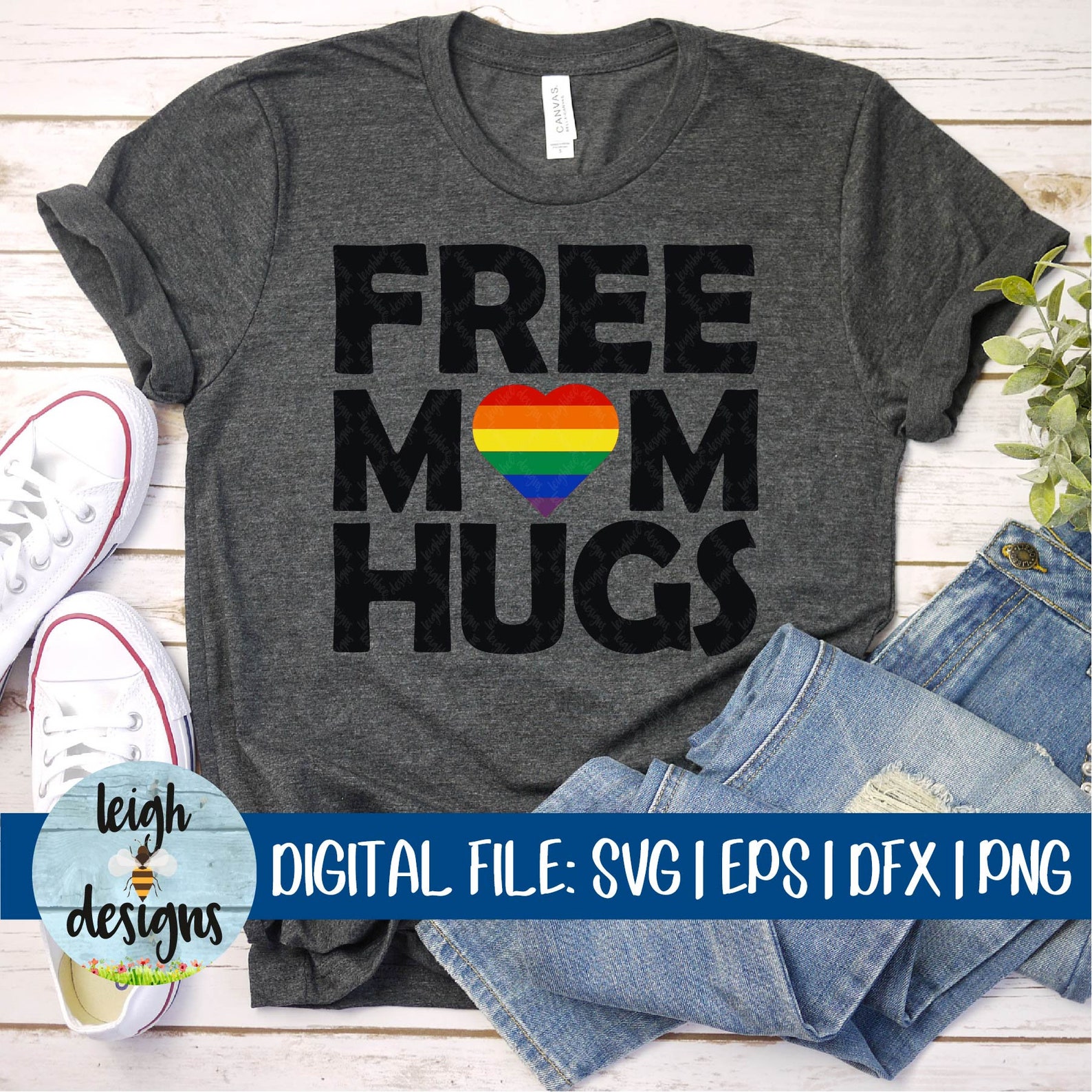 Download Mom SVG Free Mom Hug Pride DFX EPS Cut File | Etsy