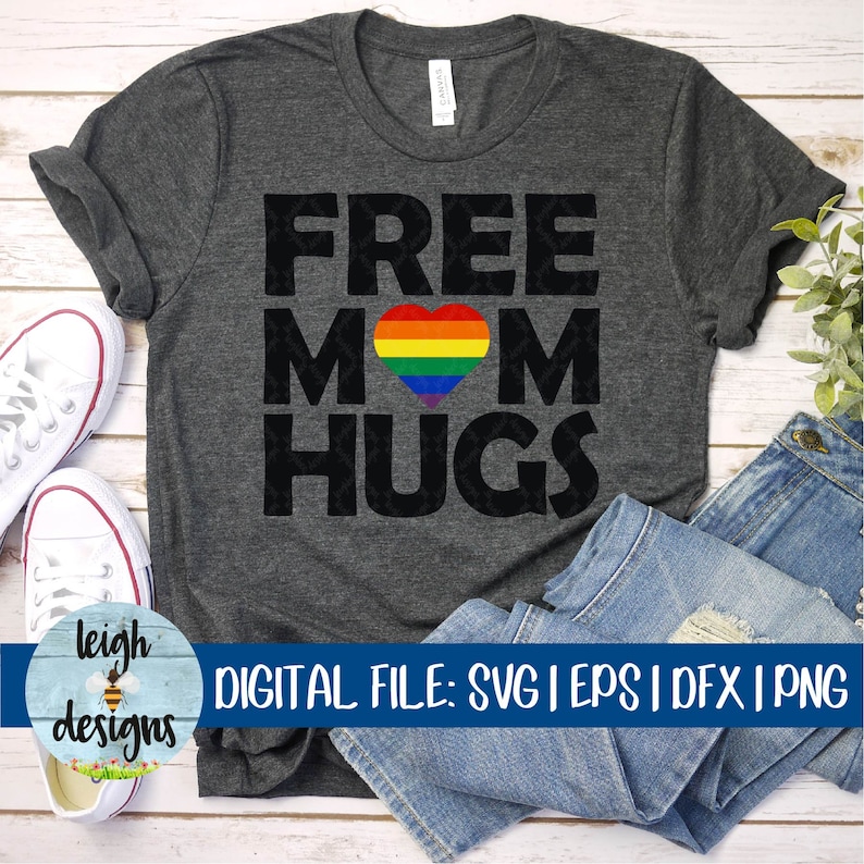 Download Mom SVG Free Mom Hug Pride DFX EPS Cut File | Etsy
