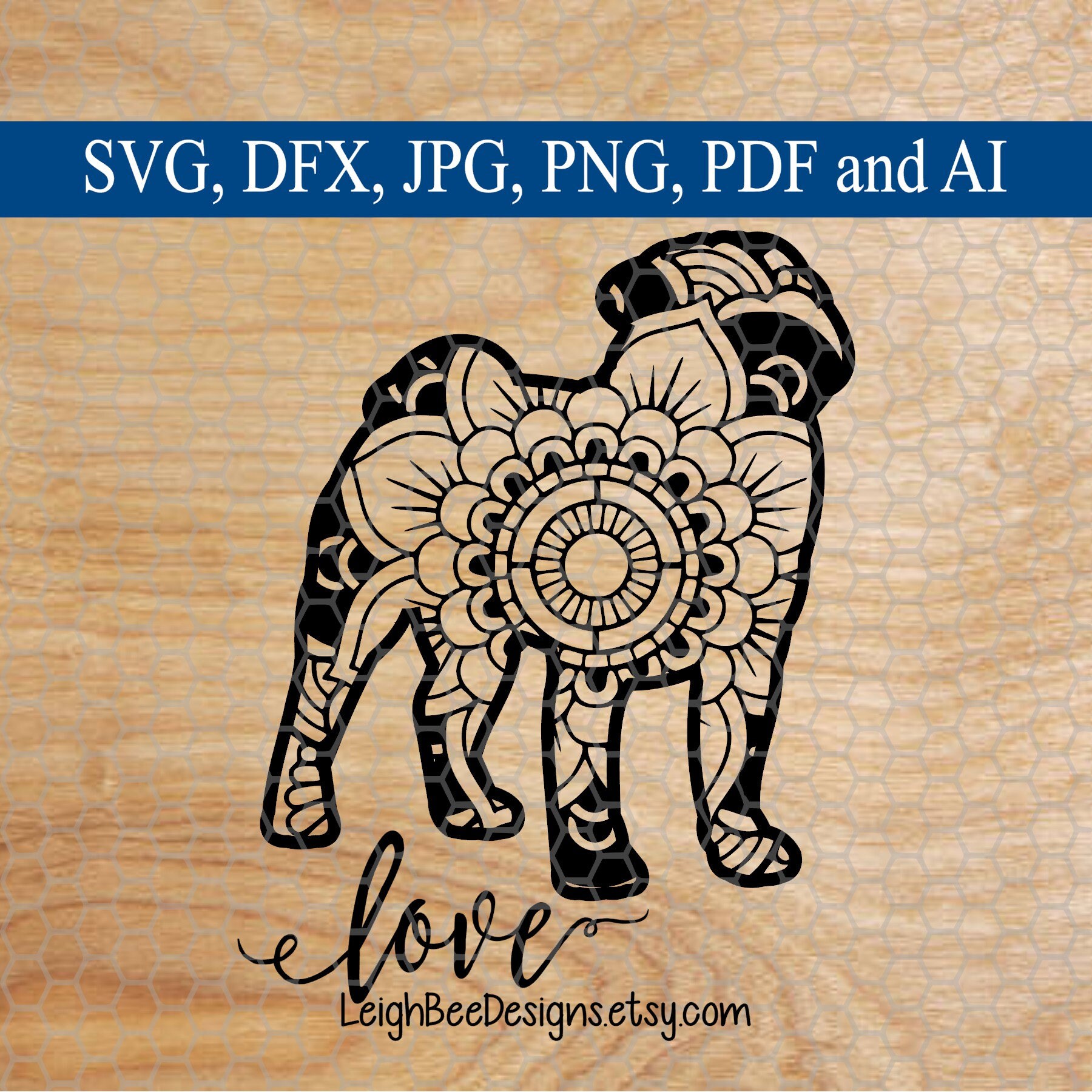 Download Pug SVG Pug Dog Mandala svg Mandala Dog Mandala Mandala | Etsy