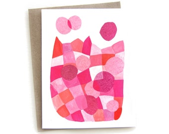 Abstract Pink Landscape Notecard - Blank Inside