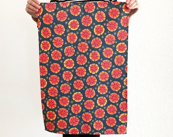 Gaillardia Blanket Flower Navy Tea Towel