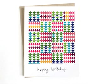 Happy Birthday Notecard - Colorful Shells - Blank Inside