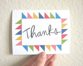Thanks Notecard - Triangle Quilt Border - Blank Inside