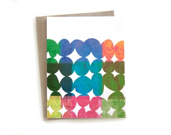 Abstract Circles Colorful Notecard Set - 8 cards - Blank Inside