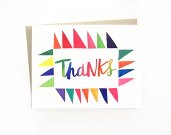 Colorful Thank You Notecard - Blank Inside