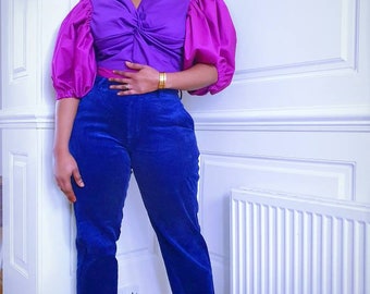 LISA knot twist balloon sleeve blouse