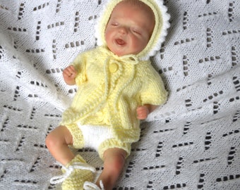 10/11  inch micro preemie reborn/silicone hand knitted doll clothing set (doll not included)