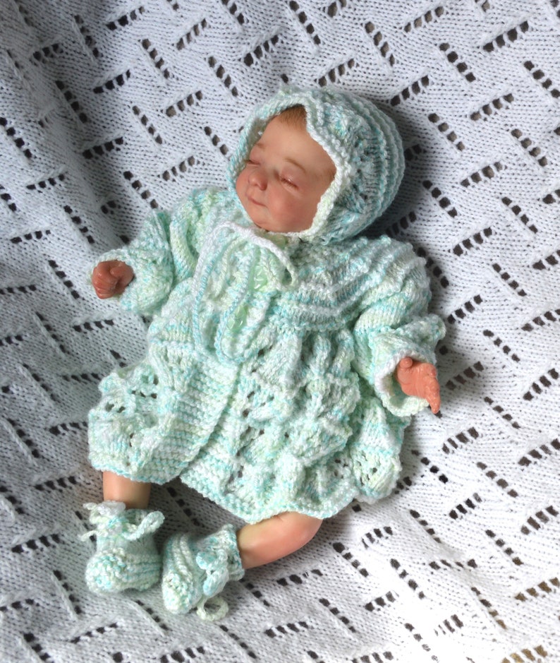 13/14 pouces micro preemie reborn/vêtements pour bébé poupée en silicone, ensemble tricoté à la main poupée non incluse image 3