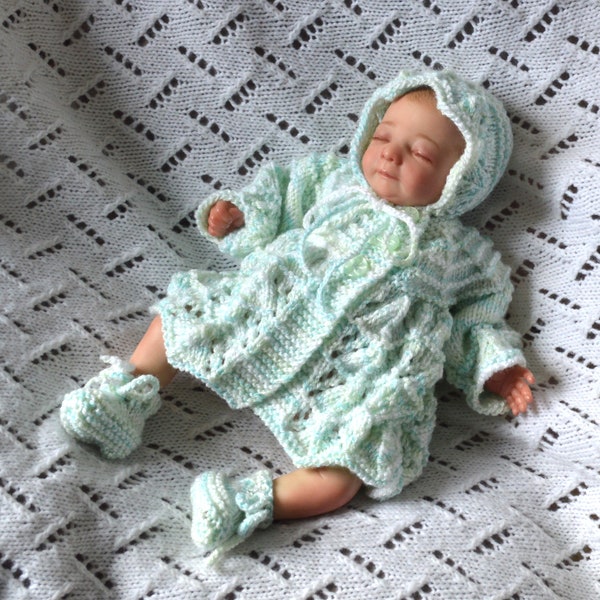 13/14 pouces micro preemie reborn/vêtements pour bébé poupée en silicone, ensemble tricoté à la main (poupée non incluse)