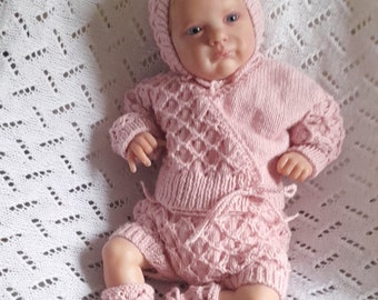 Ensemble de vêtements pour poupée bébé Reborn/silicone 19/20 pouces, ensemble tricoté à la main (poupée non incluse)
