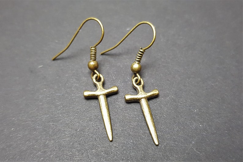 SilverBronze Selection Victorian Gothic Occult Dagger Earrings