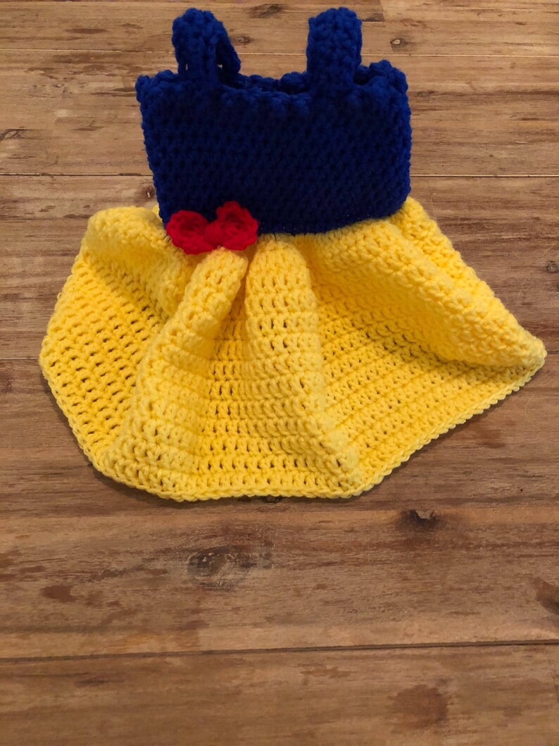 halloween baby shower gift 3 piece crochet baby set newborn photo prop dress Princess baby Snow White inspired princess costume