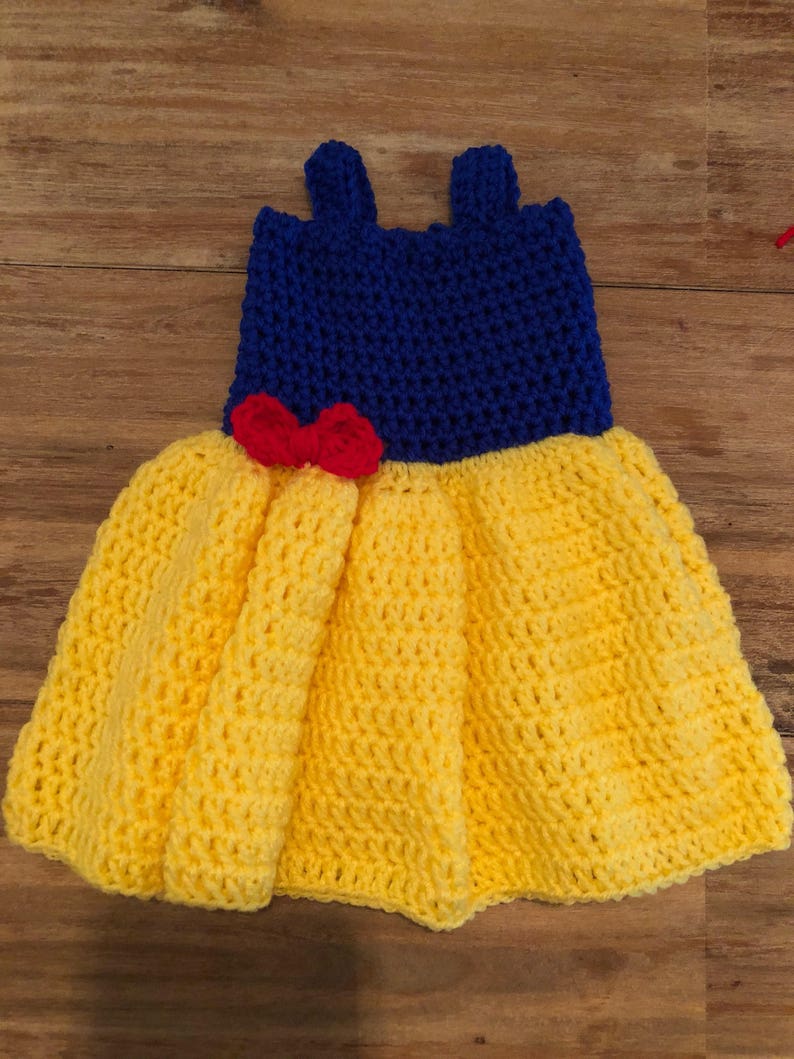 halloween baby shower gift 3 piece crochet baby set newborn photo prop dress Princess baby Snow White inspired princess costume