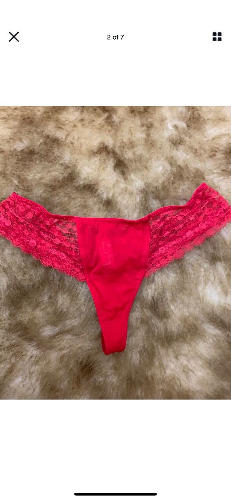 Malizia La perla red lace panty thong size Usa S uk12 eu38