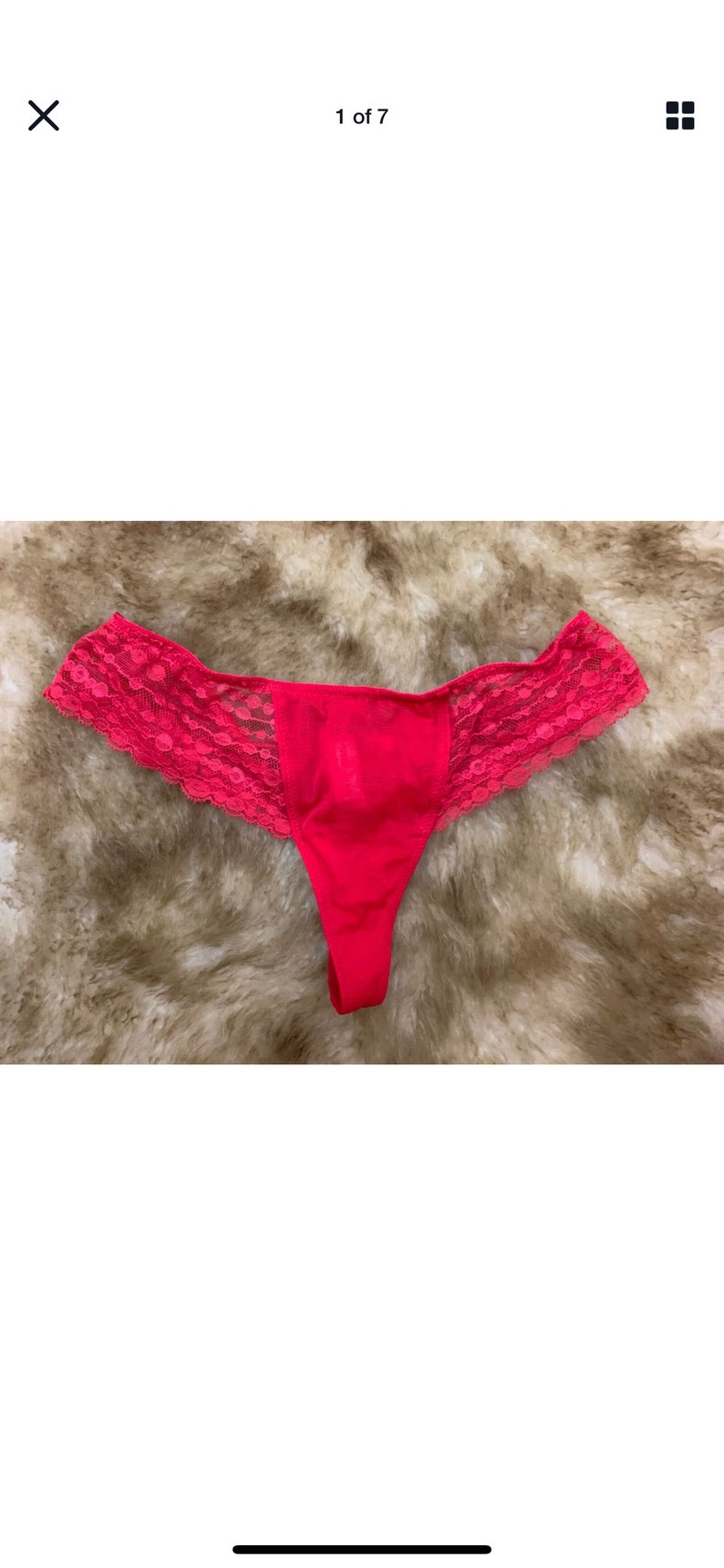 Malizia La perla red lace panty thong size Usa S uk12 eu38