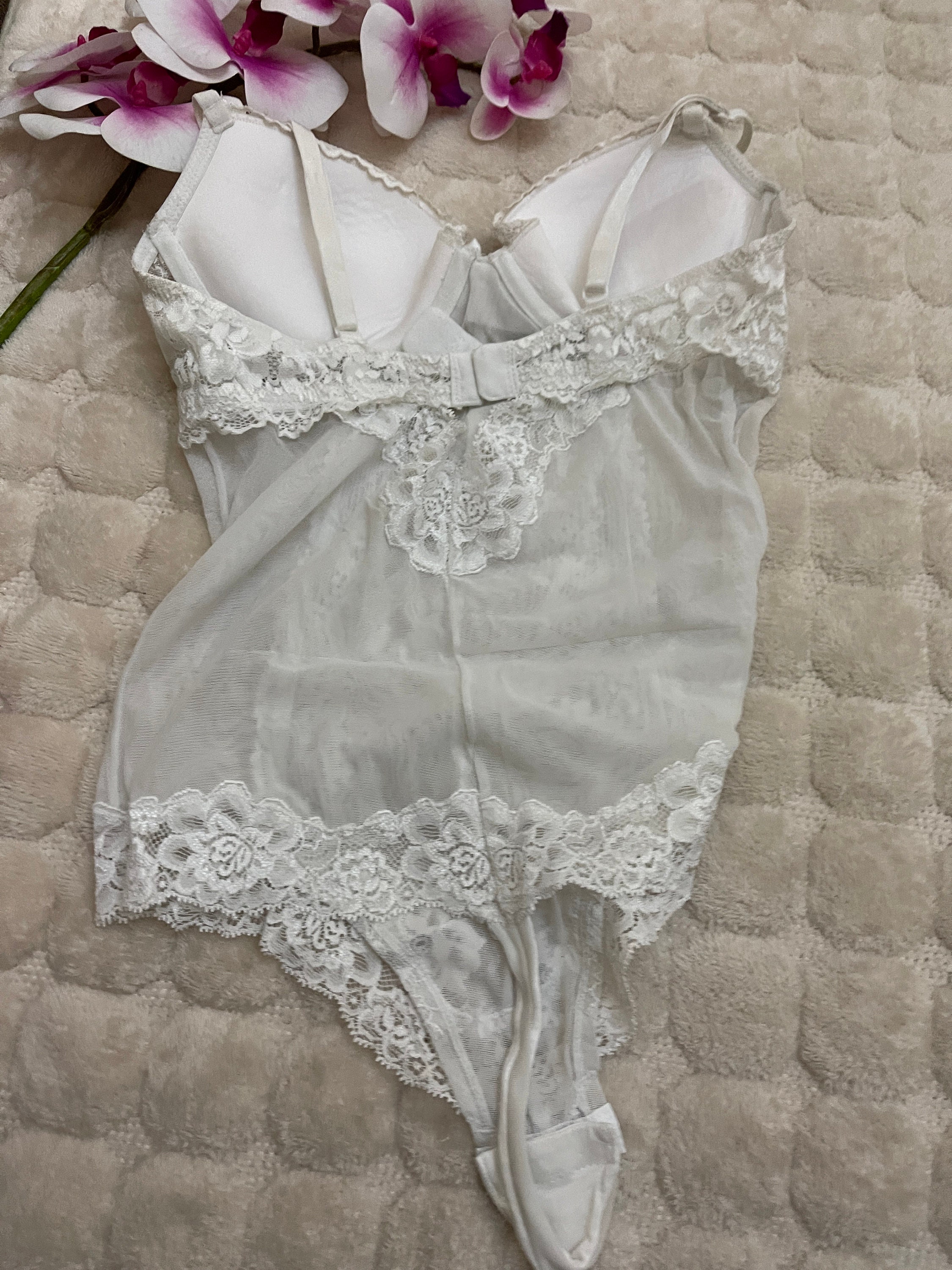 H&m white Bodysuit shapewear padded underwired size us8b Etsy
