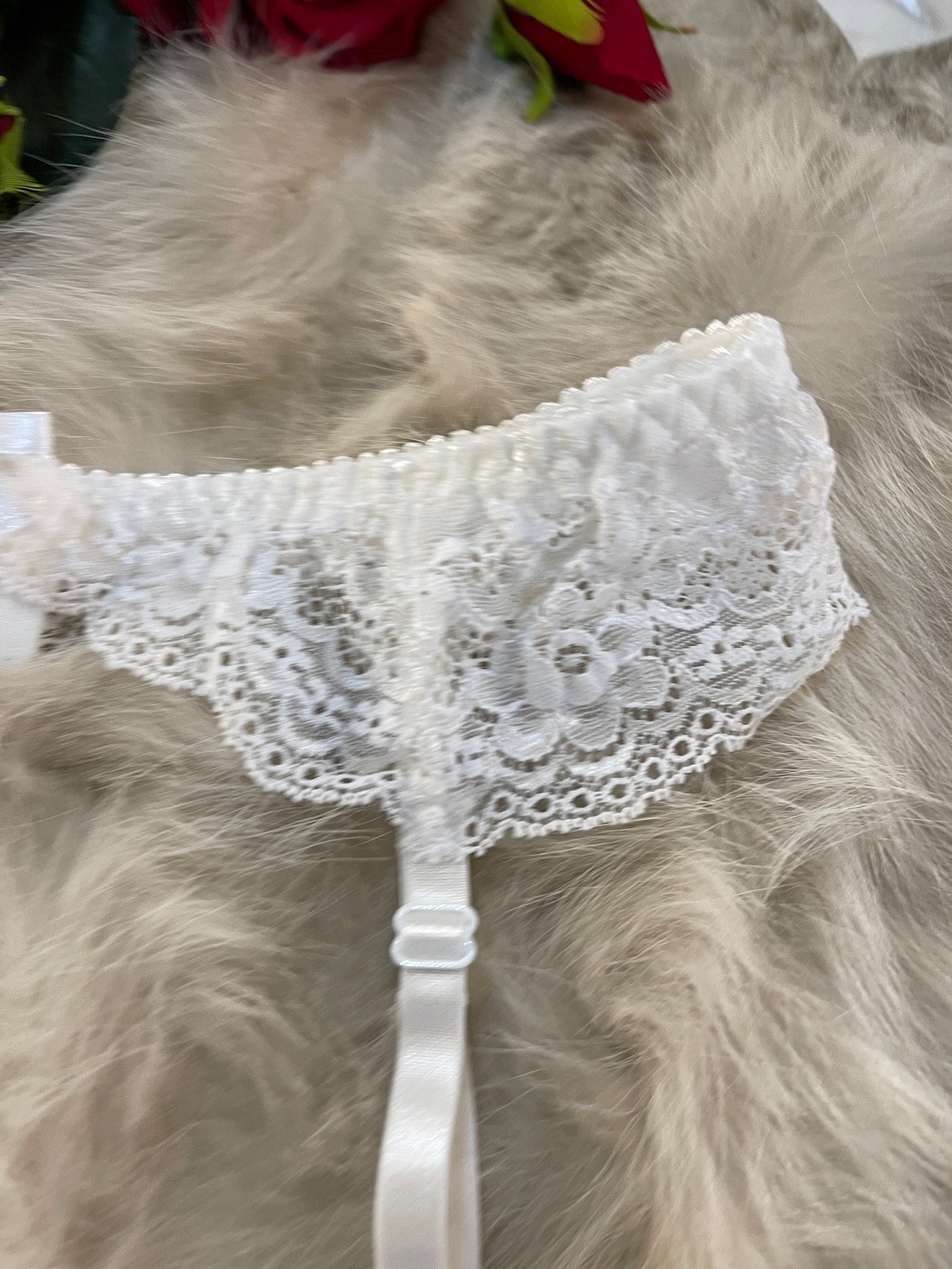 Lingerie c&a white garter belt waist size M Etsy