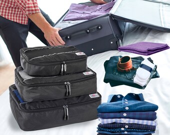 4 Set Packing Cubes Travel Luggage Packing Organizers Cute Cartoon Sloth Face Animal Vinatge Coffee
